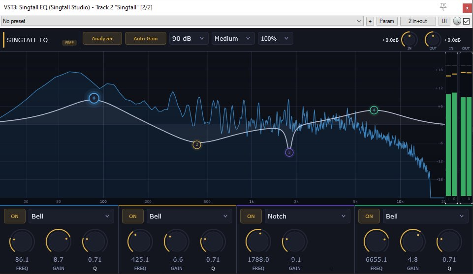 Singtall EQ — free 4-band parametric EQ